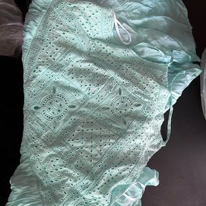LULU’s Blue Lace Sundress with Ruffles size Medium NWT